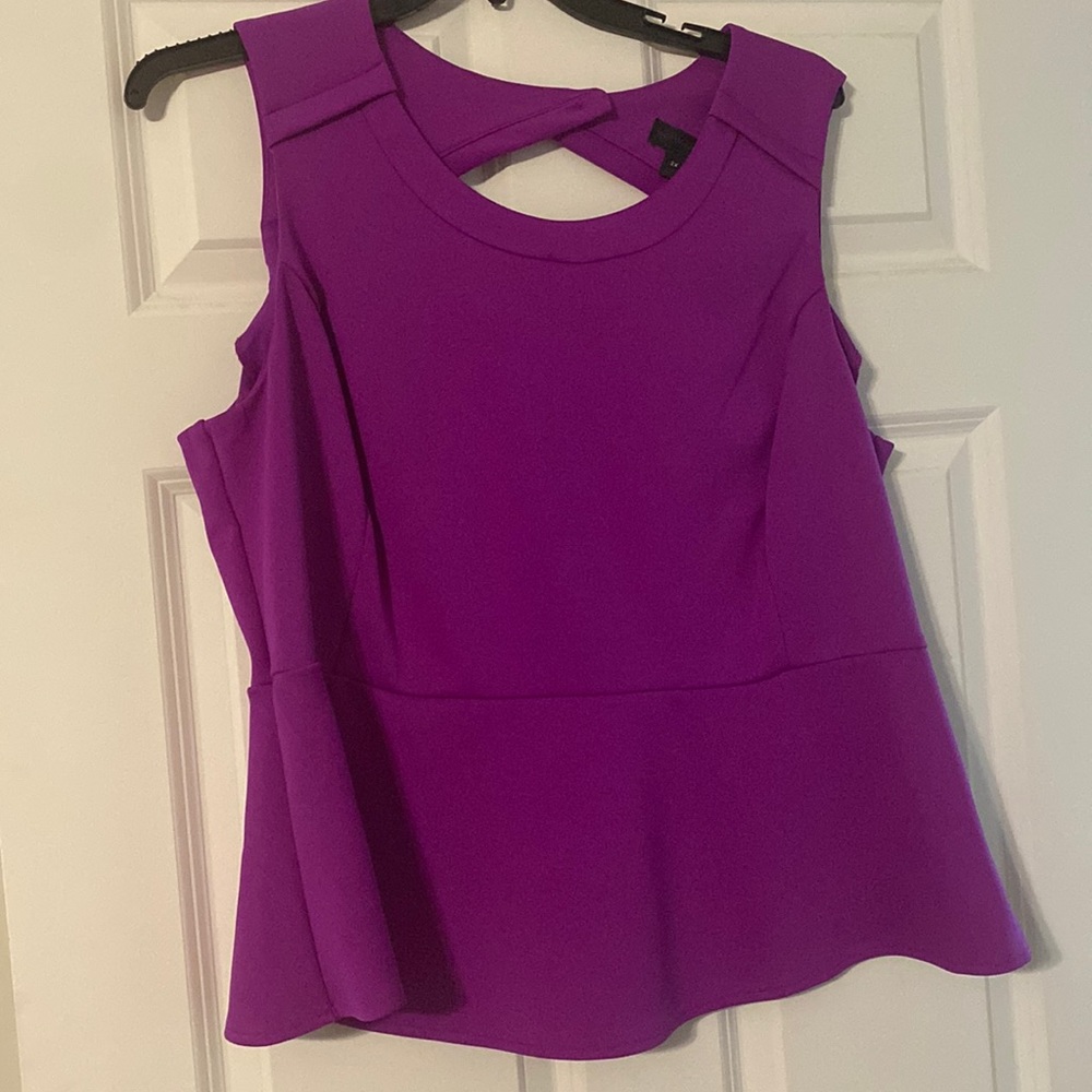 Worthington 2X purple Peplum top